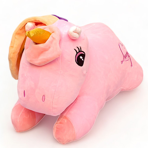 Soft & Fluffy Comfort Unicorn Pillow (Pink) - 24"
