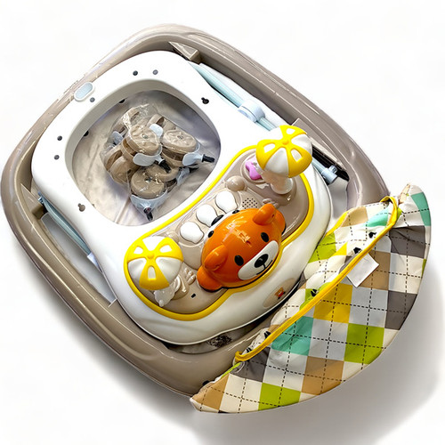 Colorful Adjustable Baby Walker (Grey)