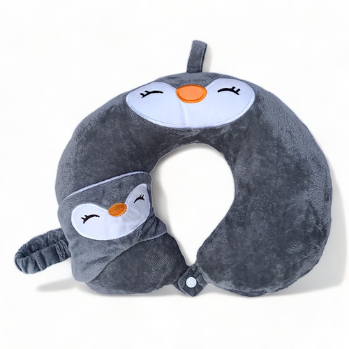 Gray Penguin Neck Pillow
