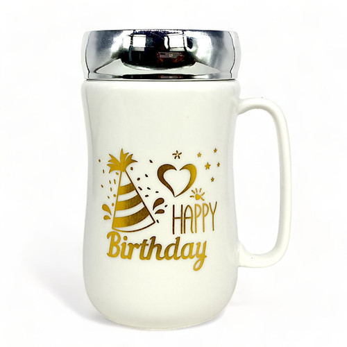 Happy Birthday Printed Mug With Lid