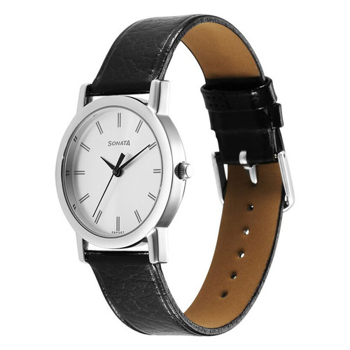 Sonata White Dial Classic Analog Men's Watch -7987SL06