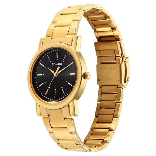 Sonata Classic Black Dial Analog Men's Watch -7987YM12