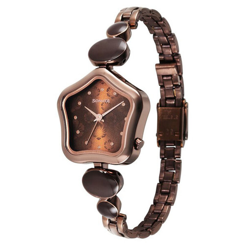 Sonata Utsav Brown Dial Women's Watch -8185QM01