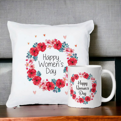 Happy Women's Day Ceramic Mug & Cushion