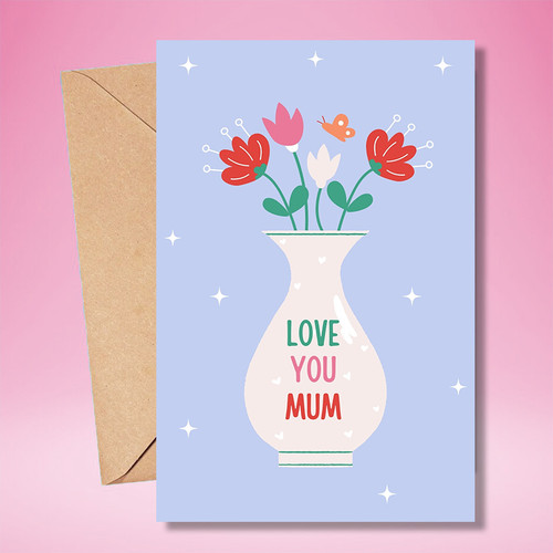 'Love You Mum' Printed Greeting Card