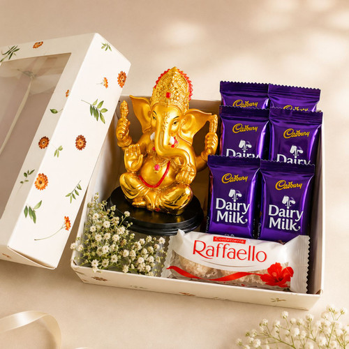 Delight Gift With Chocolates & Ganesh Statue