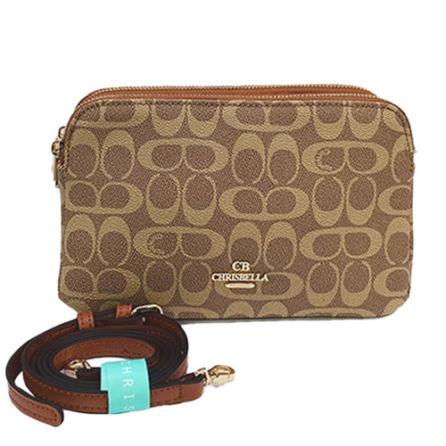 Chrisbella Bag With Shoulder Strap-Brown