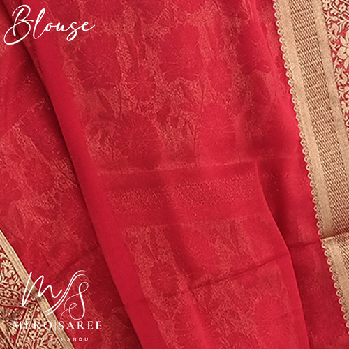Premnagar Saree Adorned with Golden Leaf Design
