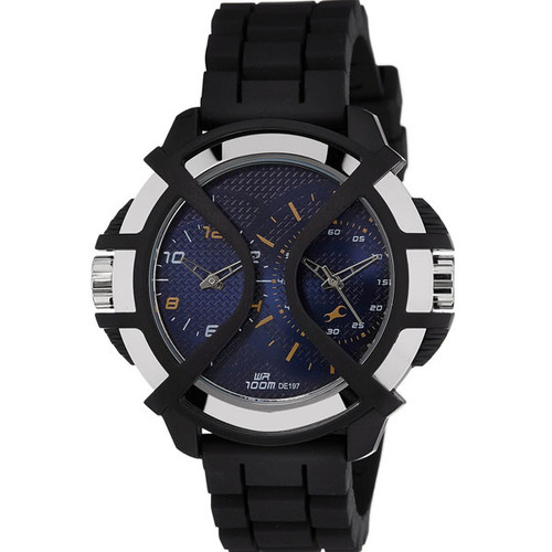 Fastrack Stainless Steel Case Blue Dial Analog Watch for Men (38016PP01)