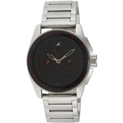 Fastrack Stainless Steel Case Black Dial Analog Watch for Men (3089SM06)