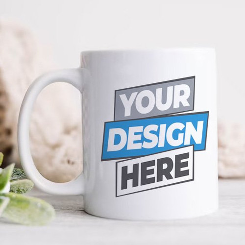 Customizeable White Ceramic Mugs