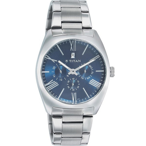 Titan Stainless Steel Case Blue Dial Analog Watch for Men (9476SM03)