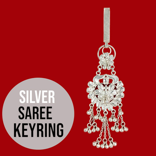 Sterling Silver Modern Design Saree Keychain