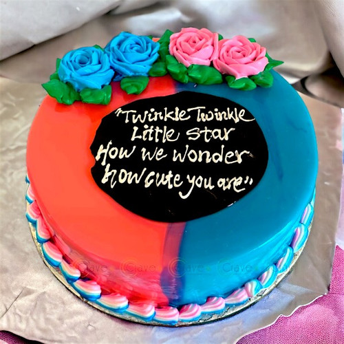 Crave Bakery's Pink And Blue Baby Shower Themed Cake- 2lbs