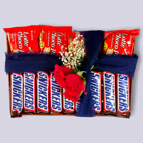 Tray of Chocolate and Flower Delights