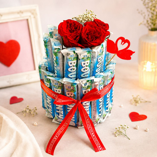 Double Layer Chocolate Bounty with Floral Adornments