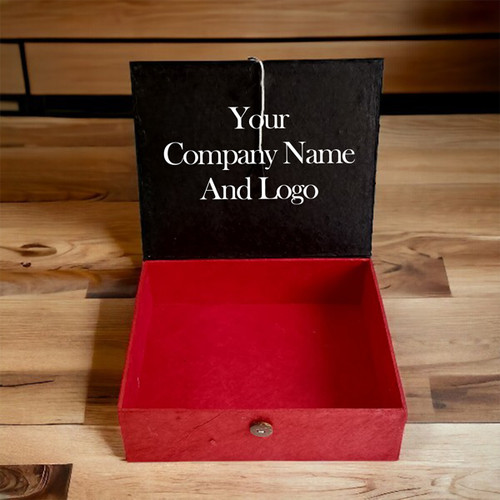Customizable Paper Box- Blood Red with Black Cover Top