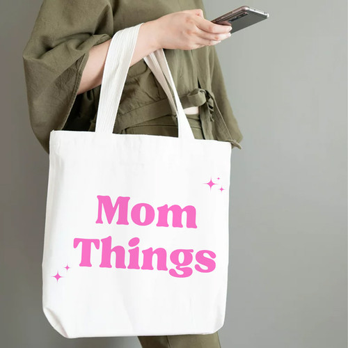Mom Things Design Printed On Tote Bag (Medium)