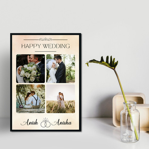 Personalized Wedding Frame Holding 4 Photos