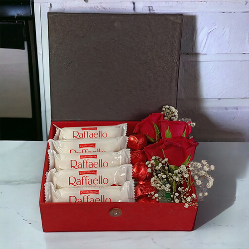 Sweet Treats Box: Chocolates & Roses
