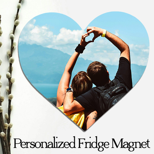 Heart-Shaped Photo-Designed Fridge Magnet