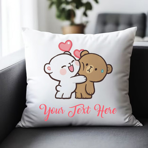 Personalized Cushion with Cute Bunny Design