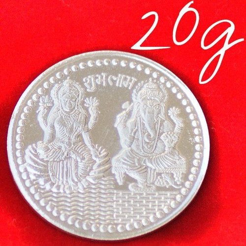 Lord Ganesh Ji and Goddess Laxmi - Silver Coin (20g)