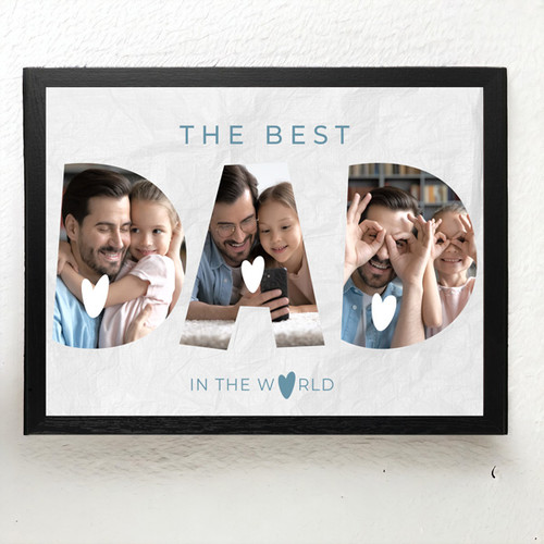 Personalized '' The Best Dad in the World '' Photo Frame