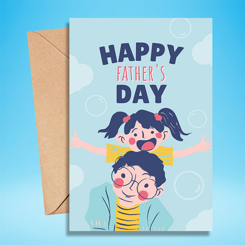 "Happy Father's Day" Printed Greeting Card For Super Father