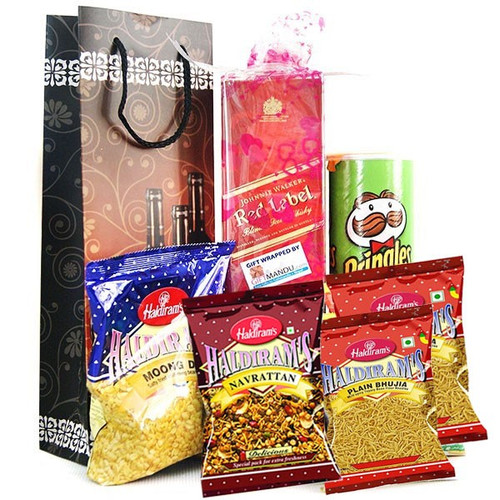 JW Red Label Bag and Party Snacks (6 Items)