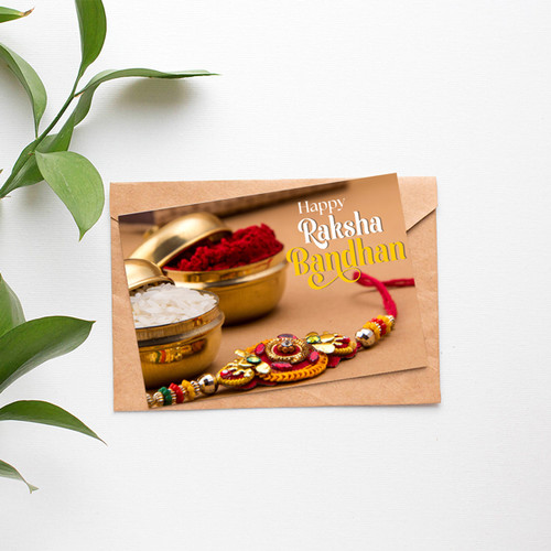 Rakhi Wishes Beautifully Designed Card with Eye-catching Colors