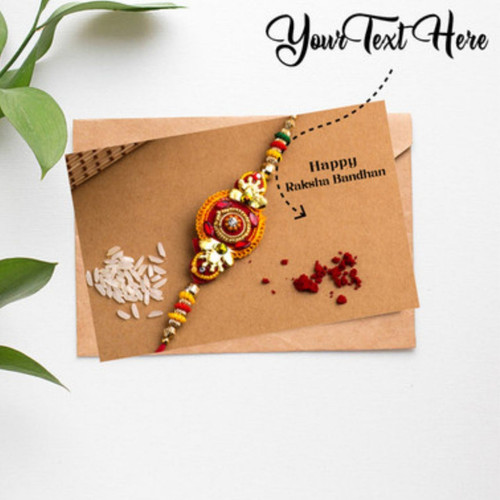 Vivid Rakhi Greetings Stylish Card with Striking Design