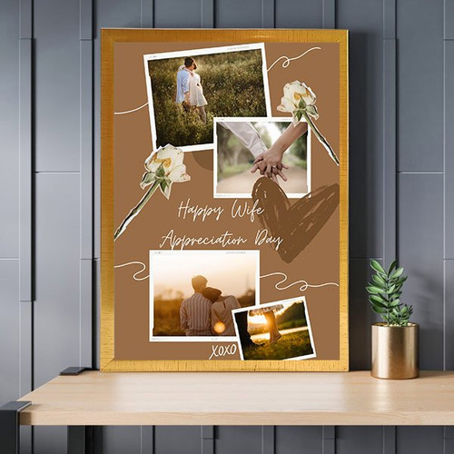 A4 Size Golden Border Photo Frame