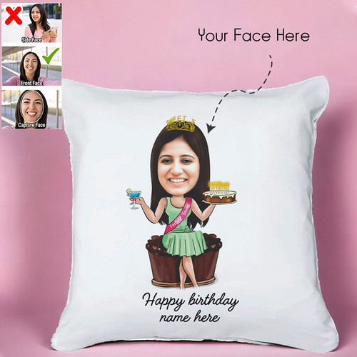 Customisation Birthday Caricature Cushion