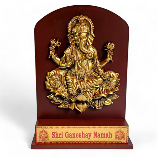 Golden Lord Ganesha Wall Art Frame