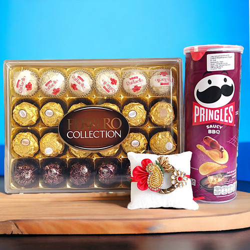 Gift for Brother: Pringles, Ferrero Chocolates, and Rakhi