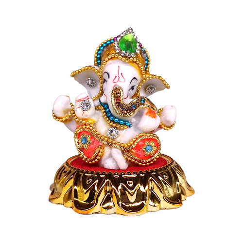 Mini Multicolor Ganesha Statue - 3" (Design May Vary)