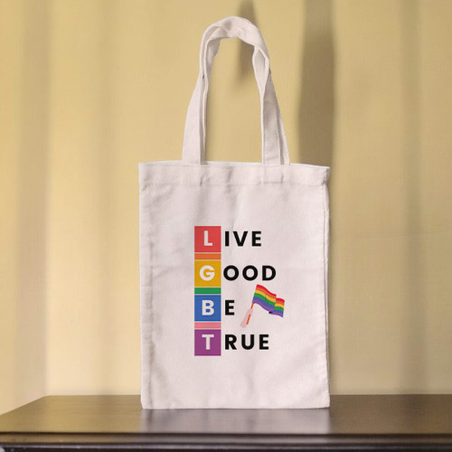 Small Tote Bag For Pride Gift (Live Good Be True)