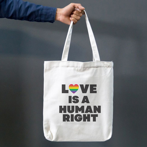 "Love Is A Human Right" Printed Tote Bag (Large)