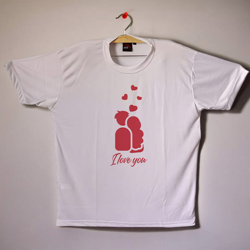 A Lovely Design "I Love You" Print T-Shirt