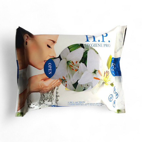 Hilton Packard Lilly Cleansing Moisturizing Facial Wet Wipes Tissues 25 pcs
