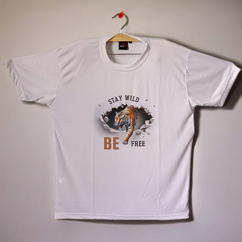 Stay Wild and Be Free Tiger Designed T-Shirt