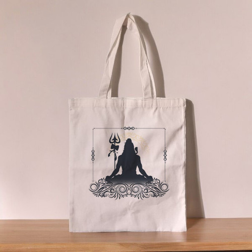 Beautiful Shiva Design Printed On Tote Bag (Medium)