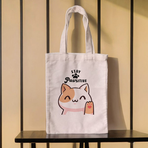 Stay Positive Printed Small Tote Bag