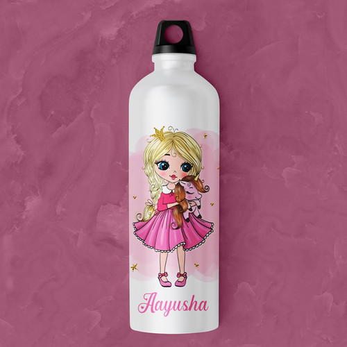 Princess Designed Aluminum Bottle with Your Name Printed