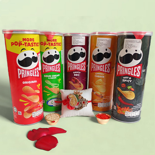 Savoury Pringles Combo with Elegant Rakhi
