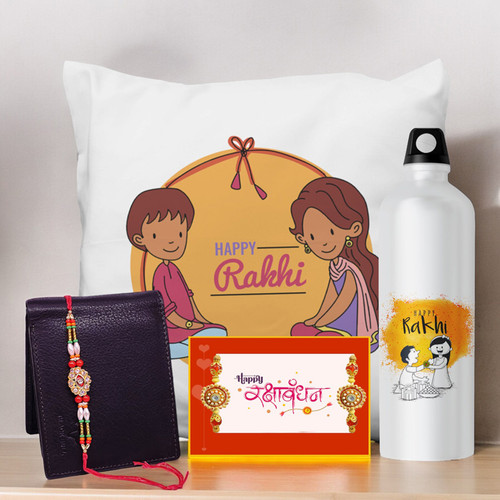 Raksha Bandhan Gifts for Brother with Cushion and Wallet