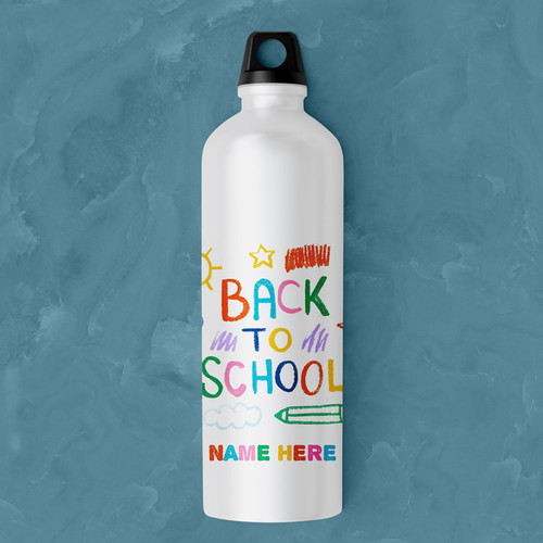 Back To School Design Personalized Water Bottle Back To School Design Personalized Water Bottle