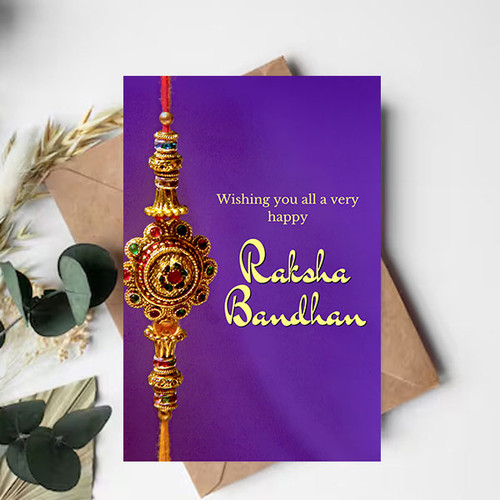 Beautiful Raksha Bandhan Wishes Card for Celebrations