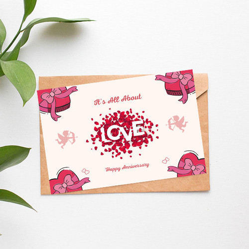 Anniversary Love Design Greeting Card